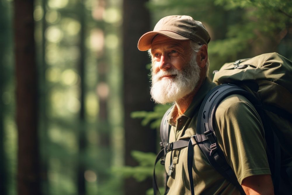 Backpack adventure portrait outdoors. AI generated Image by rawpixel.