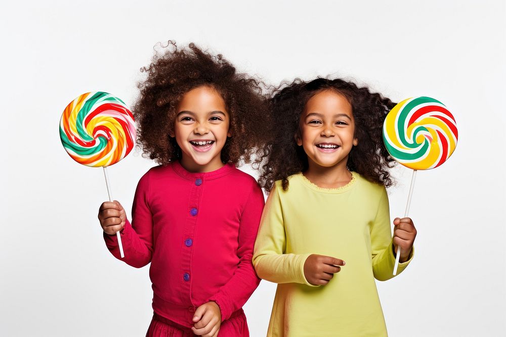Kids carrying lollypop confectionery lollipop candy. AI generated Image by rawpixel.