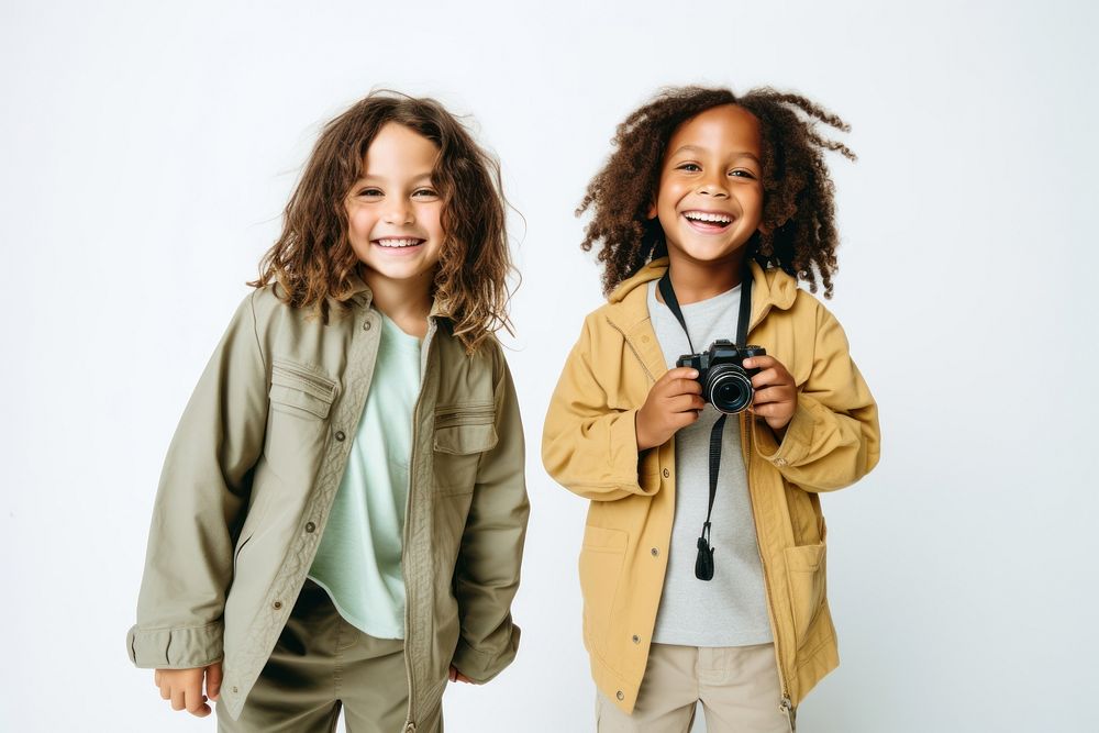 Kids taking a photo smile photography portrait. 