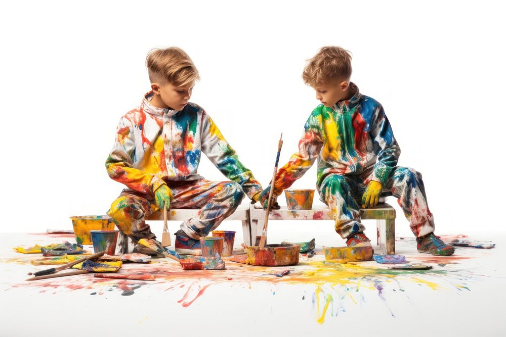 Painting brush child art. AI generated Image by rawpixel.