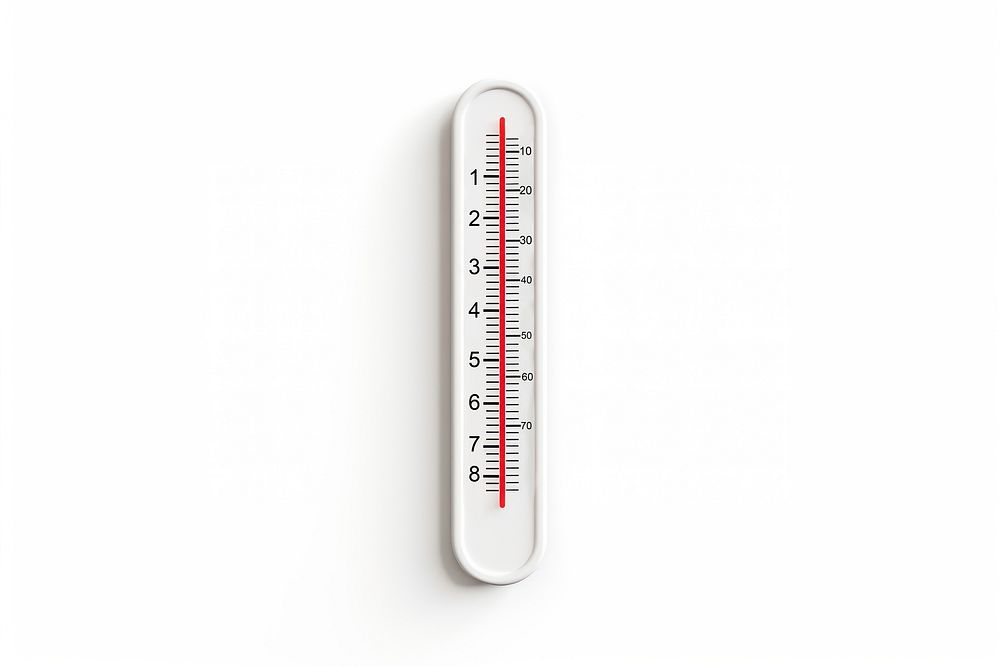 Digital thermometer scale white background temperature. 