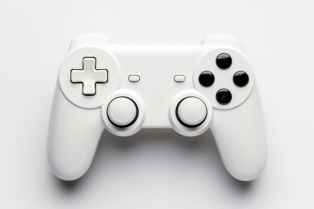 Gamepad joystick white electronics. AI generated Image by rawpixel.