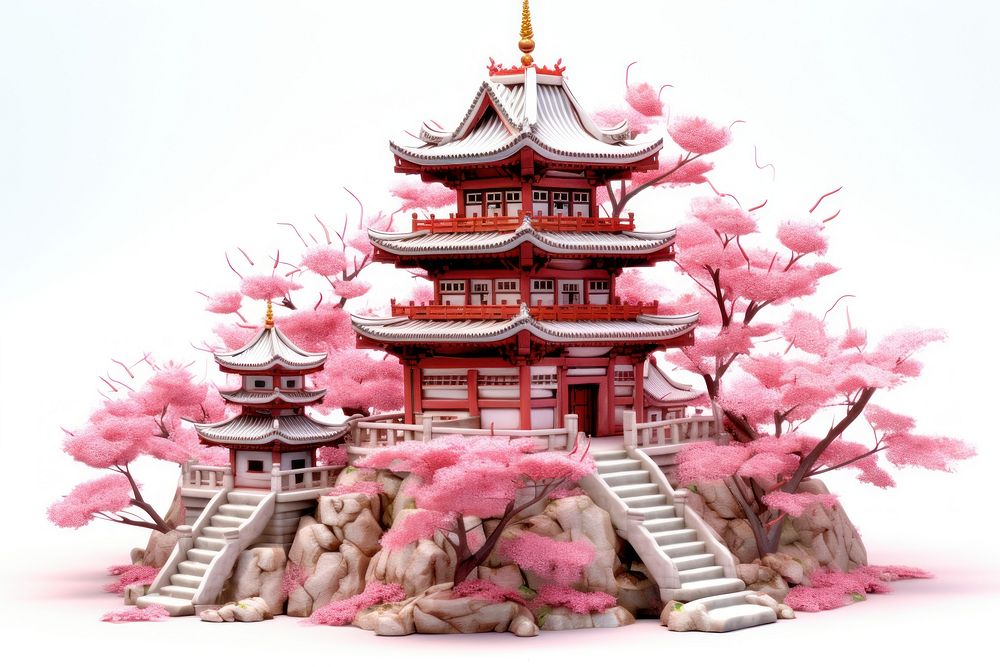 Japan architecture pagoda temple. AI generated Image by rawpixel.