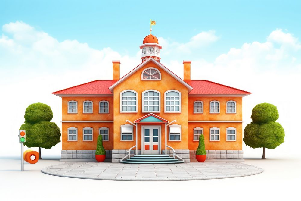 School architecture building house. AI generated Image by rawpixel.