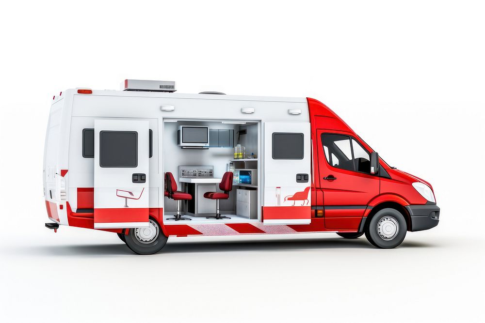 Ambulance ambulance vehicle van. AI generated Image by rawpixel.