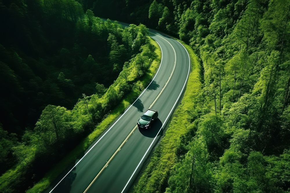 Mountain vehicle travel green. AI generated Image by rawpixel.