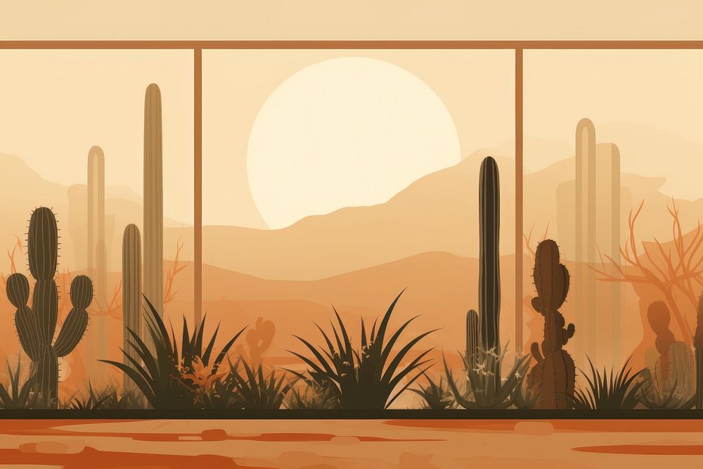 Cactus garden landscape outdoors nature. AI generated Image by rawpixel.