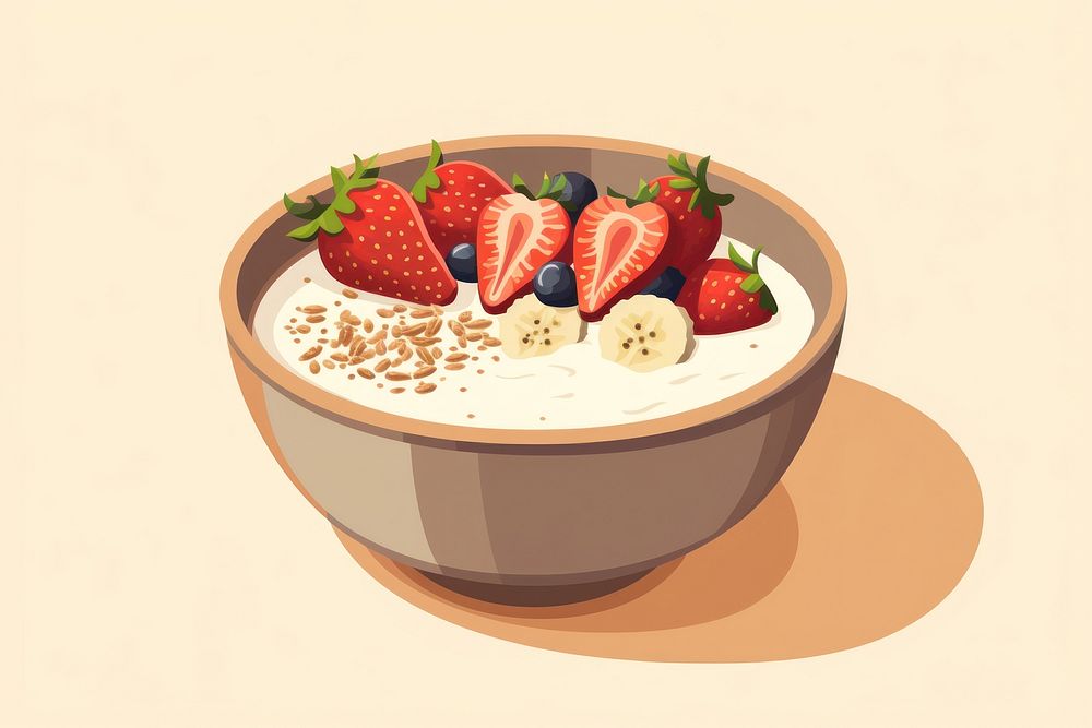 Smoothie bowl food strawberry dessert. AI generated Image by rawpixel.