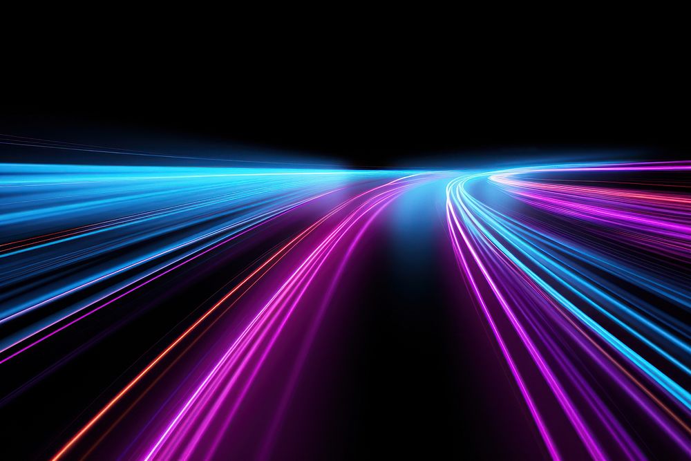 Purple and cyan light trail effect  AI generated image by rawpixel
