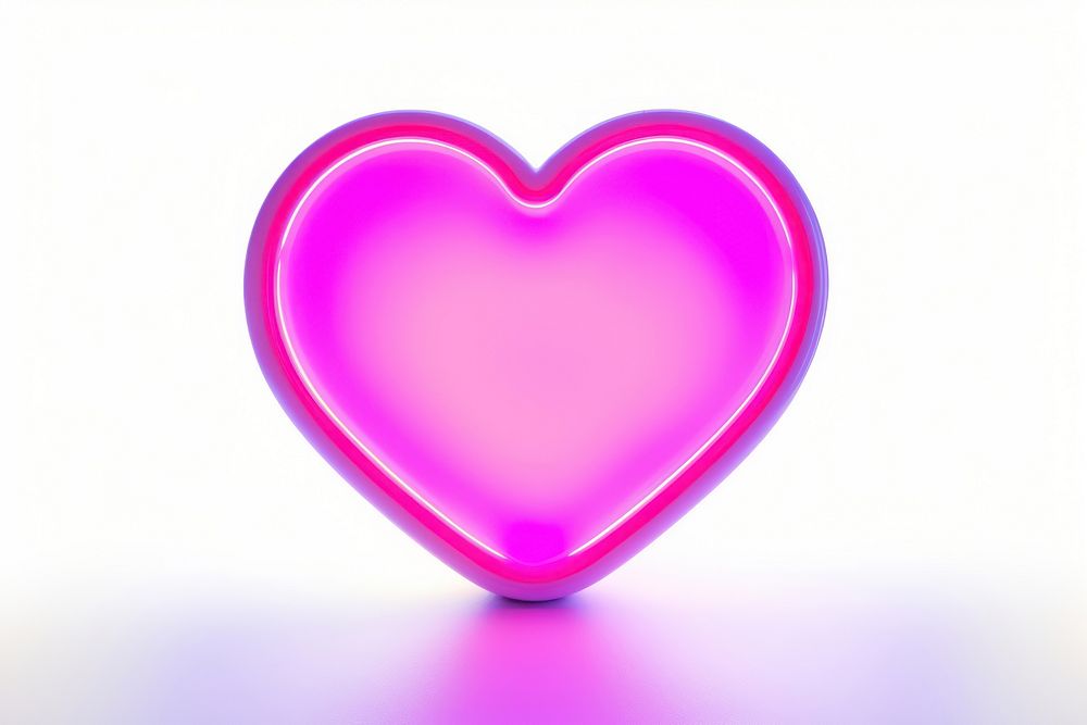 Light neon heart purple shape. AI generated Image by rawpixel.