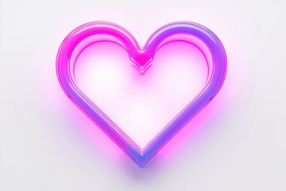 Light neon shape heart heart shape. 