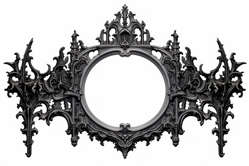 Gothic architectural decorative frame black architecture monochrome. AI generated Image by rawpixel.