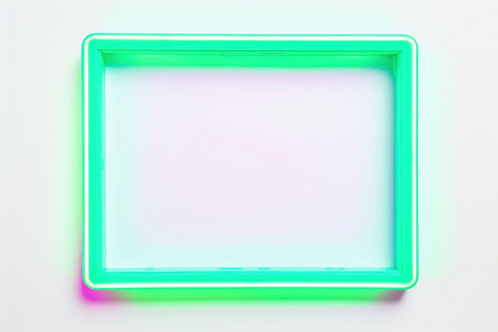Green neon frame electronics technology rectangle. AI generated Image by rawpixel.