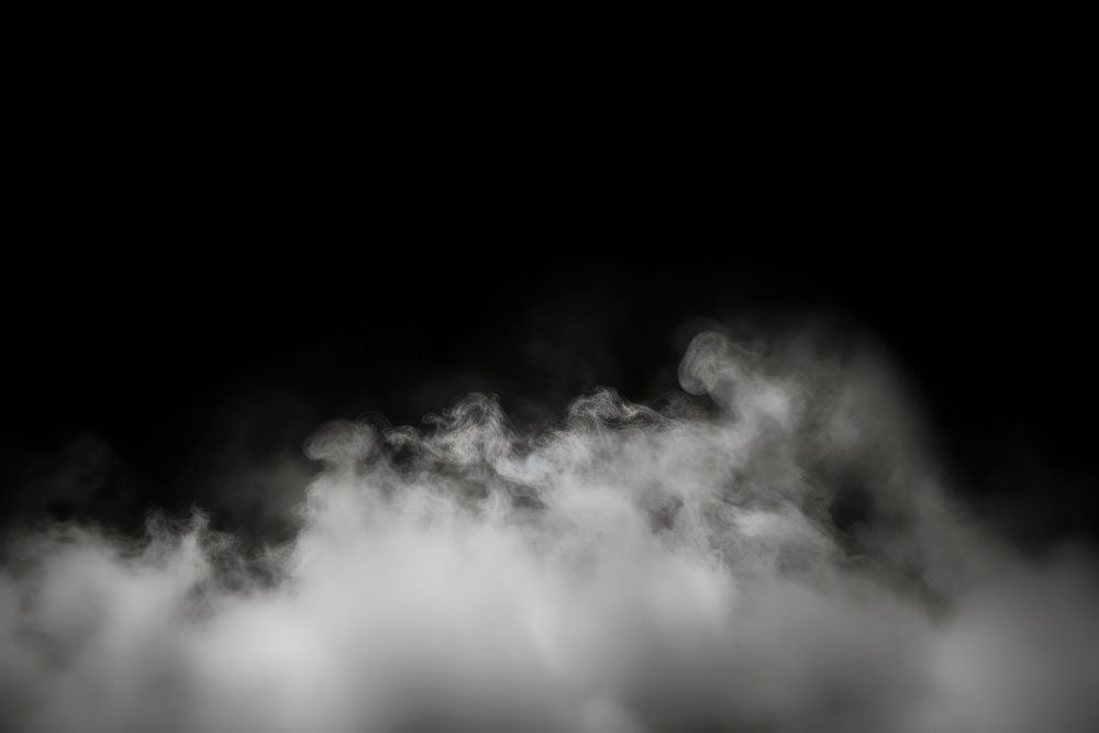 Isolated smoke effect, black background 