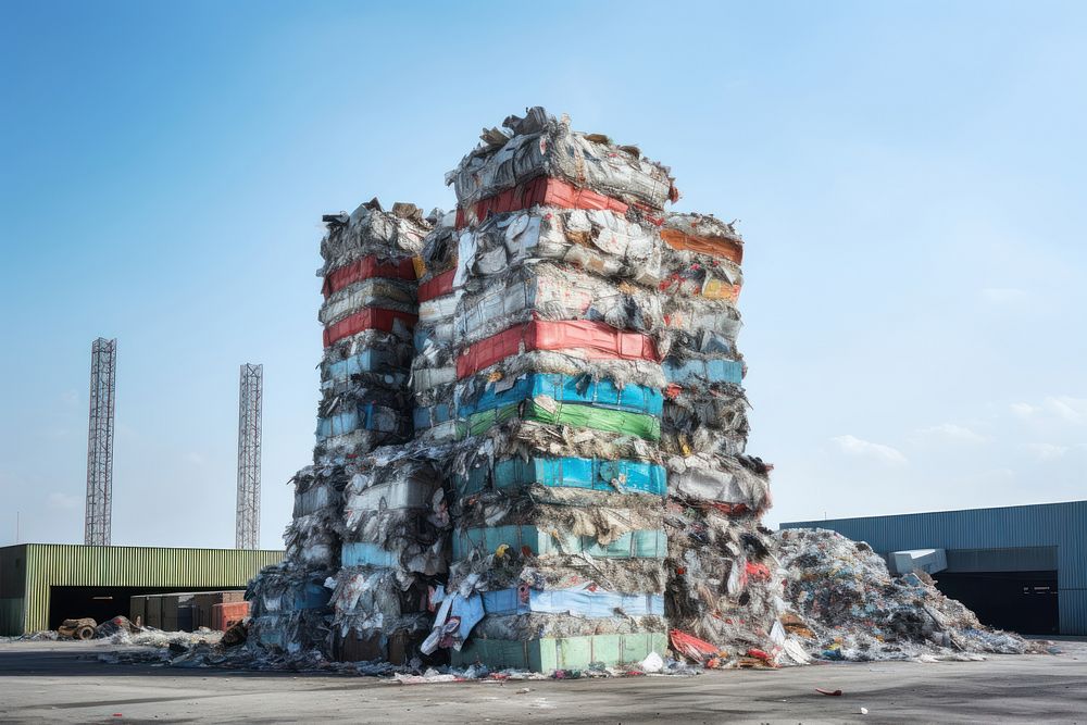 Recycling garbage architecture pollution. AI generated Image by rawpixel.
