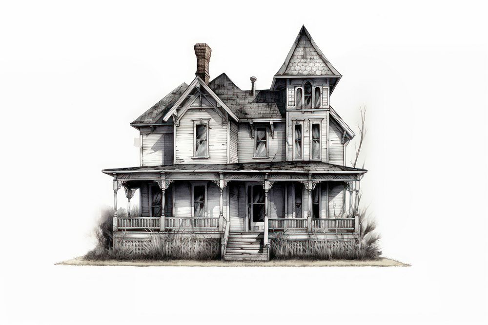 Old house drawing architecture building. AI generated Image by rawpixel.