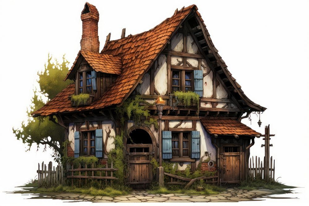 Old house architecture building outdoors. AI generated Image by rawpixel.