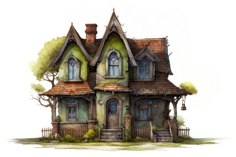 Old house architecture building cottage. AI generated Image by rawpixel.