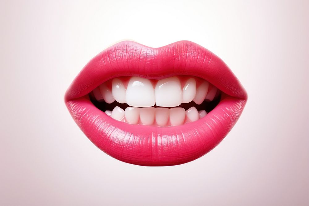 Mouth lipstick teeth perfection. AI generated Image by rawpixel.