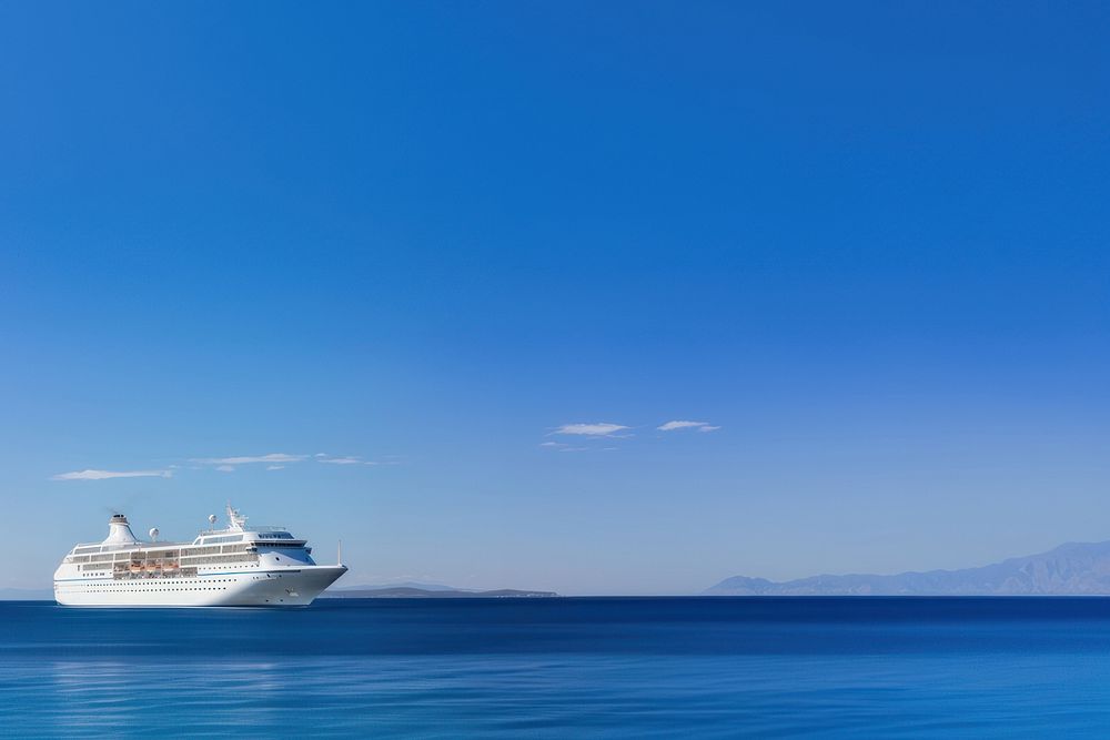 White cruise ship outdoors horizon vehicle. 