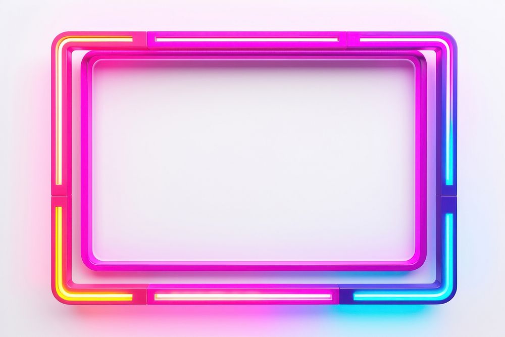 Neon frame light illuminated technology. AI generated Image by rawpixel.
