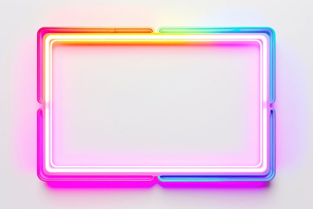 Neon frame light illuminated technology. AI generated Image by rawpixel.