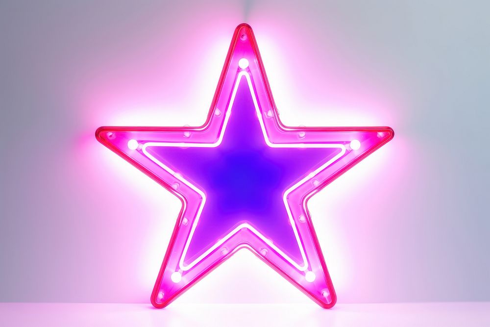 Star light neon symbol illuminated starfish. 