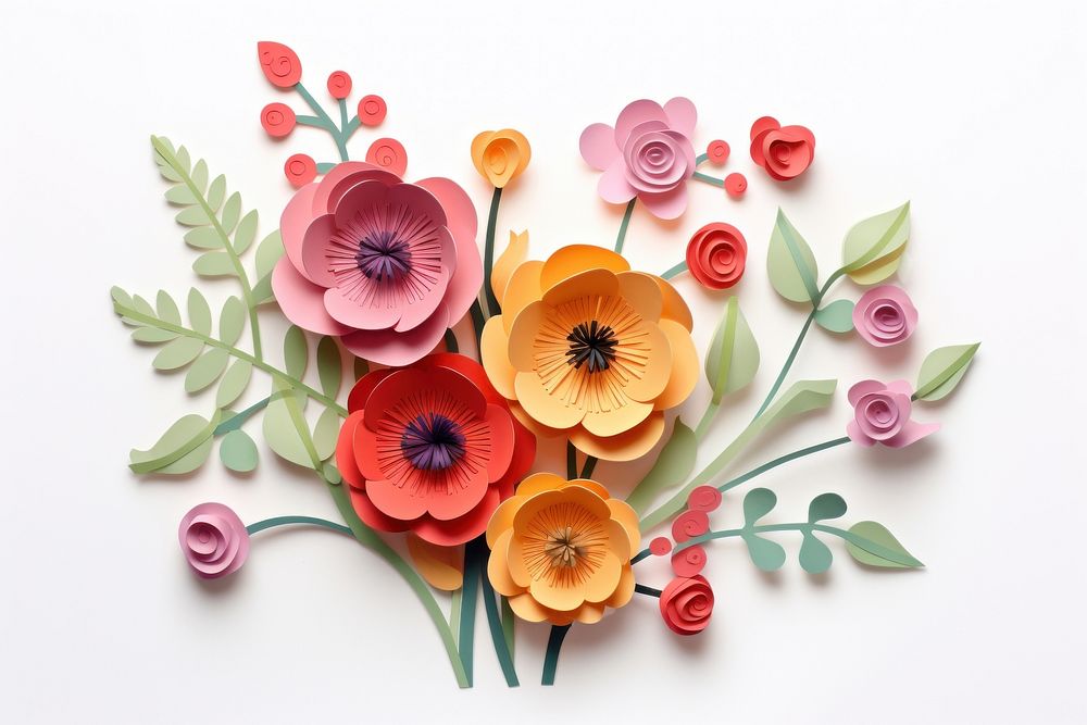 Paper craft flower plant art. AI generated Image by rawpixel.