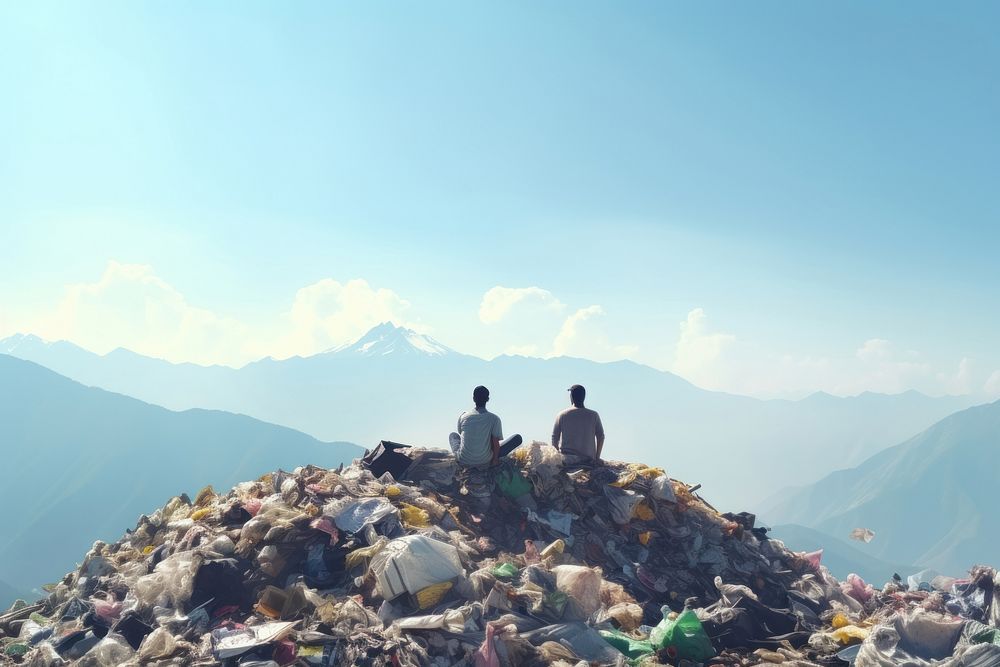 Garbage men mountain travel adult. AI generated Image by rawpixel.