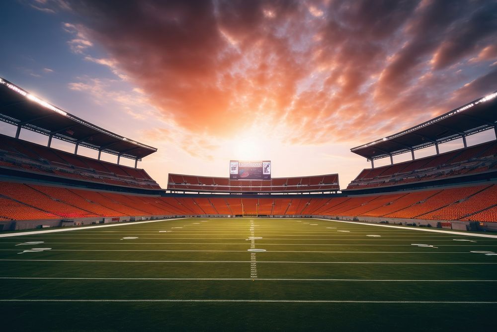 American football stadium sunset sports | Free Photo - rawpixel