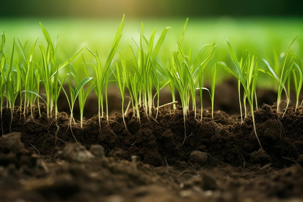 Roots grass soil agriculture. 