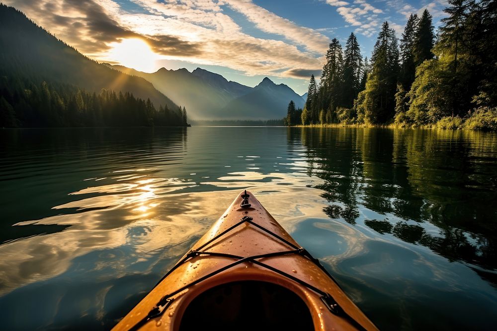 Kayak landscape outdoors kayak. AI generated Image by rawpixel.