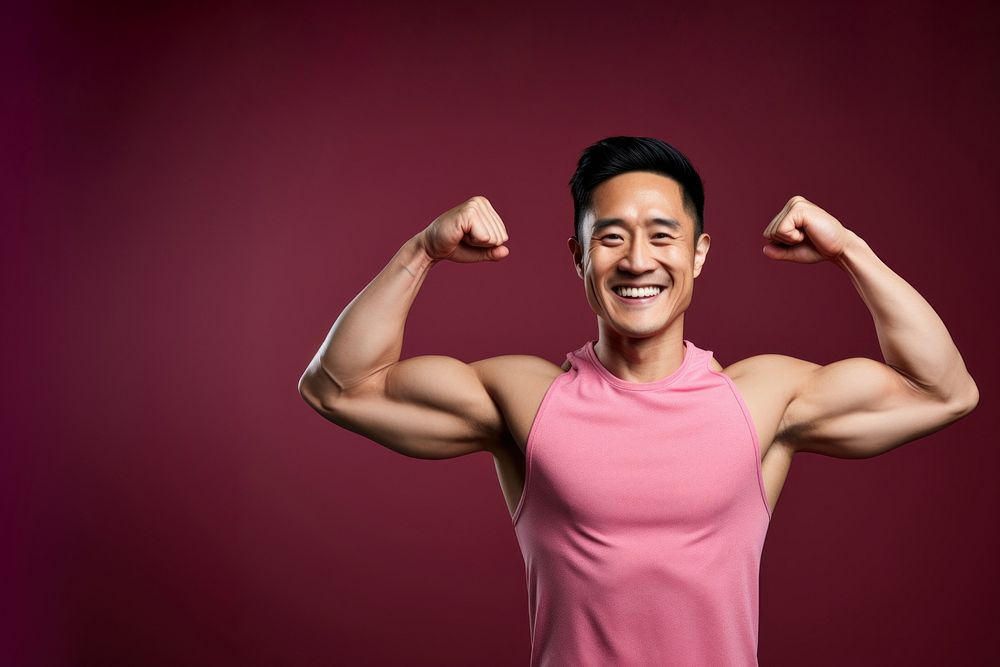 Smile adult determination weightlifting. AI generated Image by rawpixel.