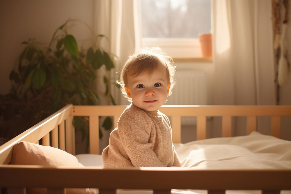 Little baby crib comfortable furniture. 