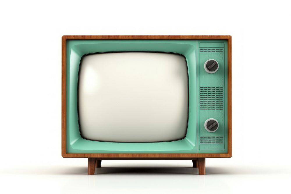 Vintage television screen white background electronics. AI generated Image by rawpixel.
