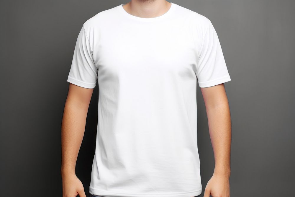 T-shirt sleeve white midsection. 