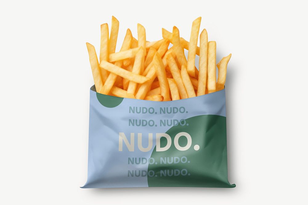 French fries bag mockup psd