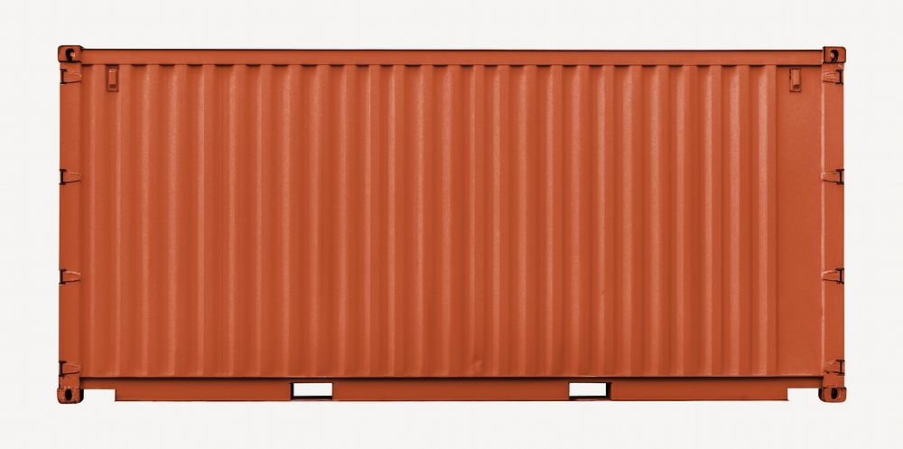 Orange shipping container, cargo logistics