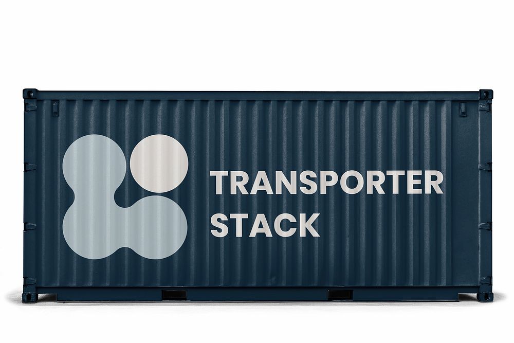 Shipping container mockup, logistics psd