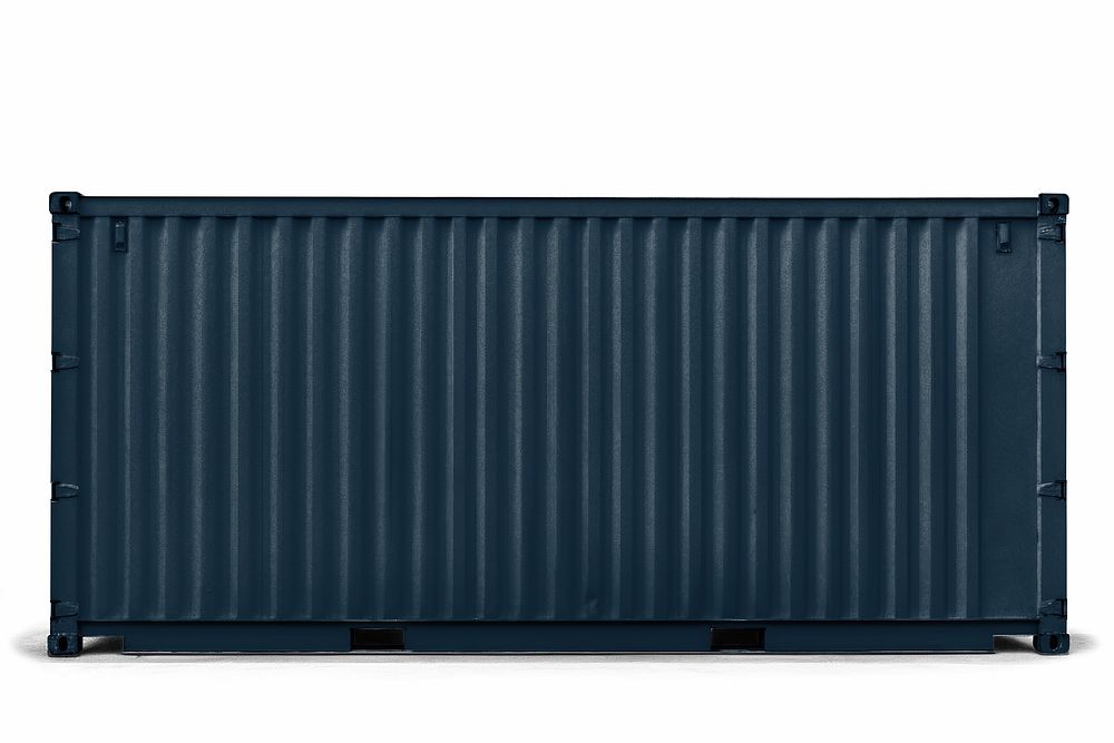 Blue shipping container, cargo logistics