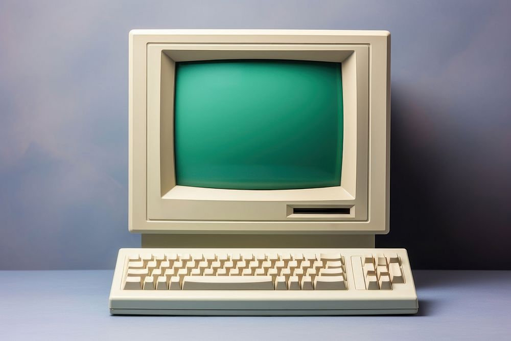Vintage computer screen electronics television. 