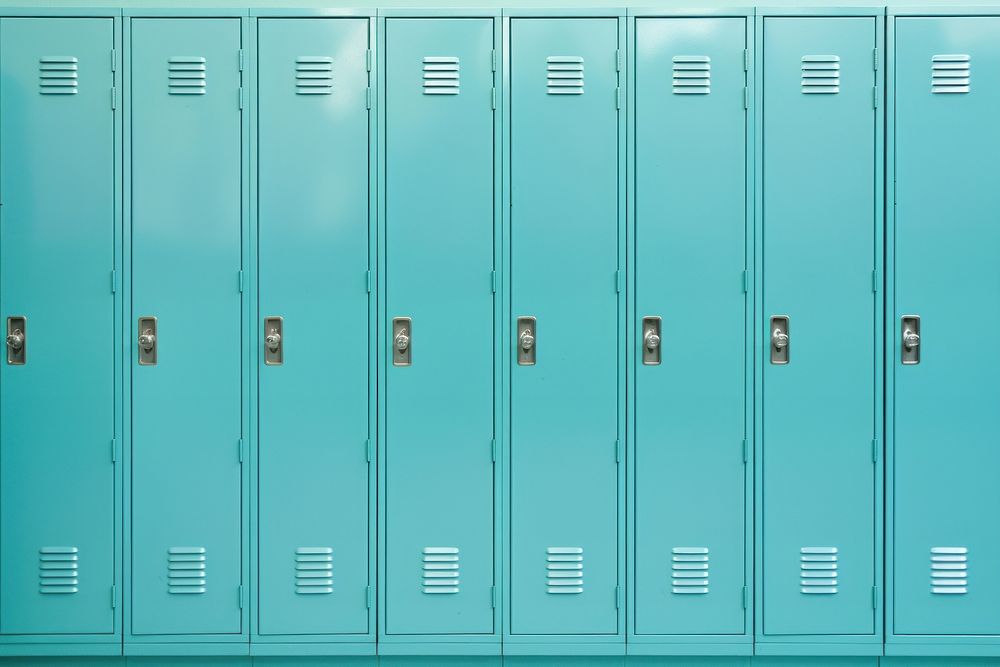 High school lockers backgrounds door blue. 