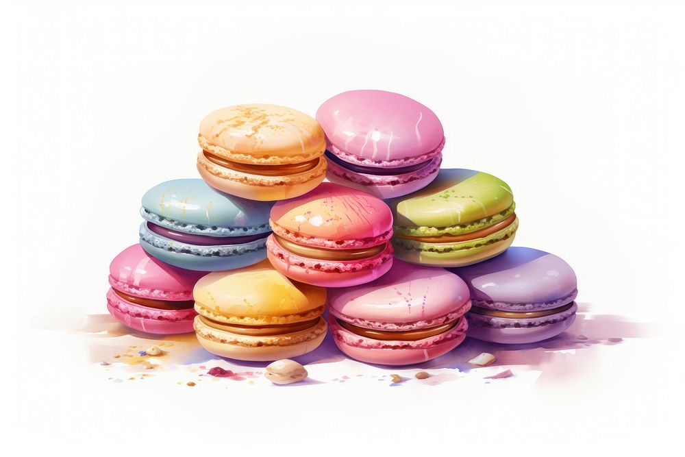 Assorted macarons food confectionery chocolate. 