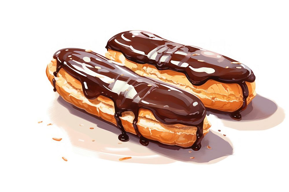 Chocolate eclairs dessert food confiture. AI generated Image by rawpixel.
