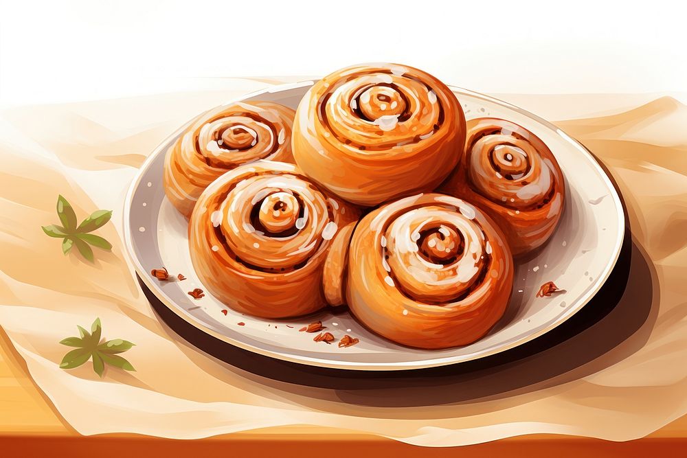 Cinnamon rolls dessert pastry bread. AI generated Image by rawpixel.