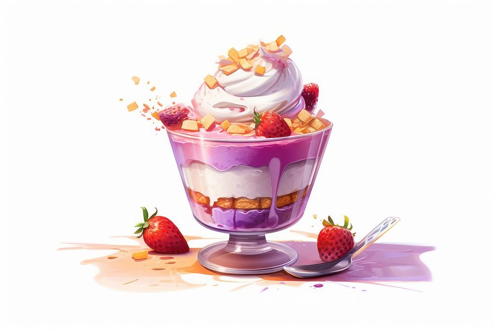 Halo halo dessert sundae cream food. AI generated Image by rawpixel.