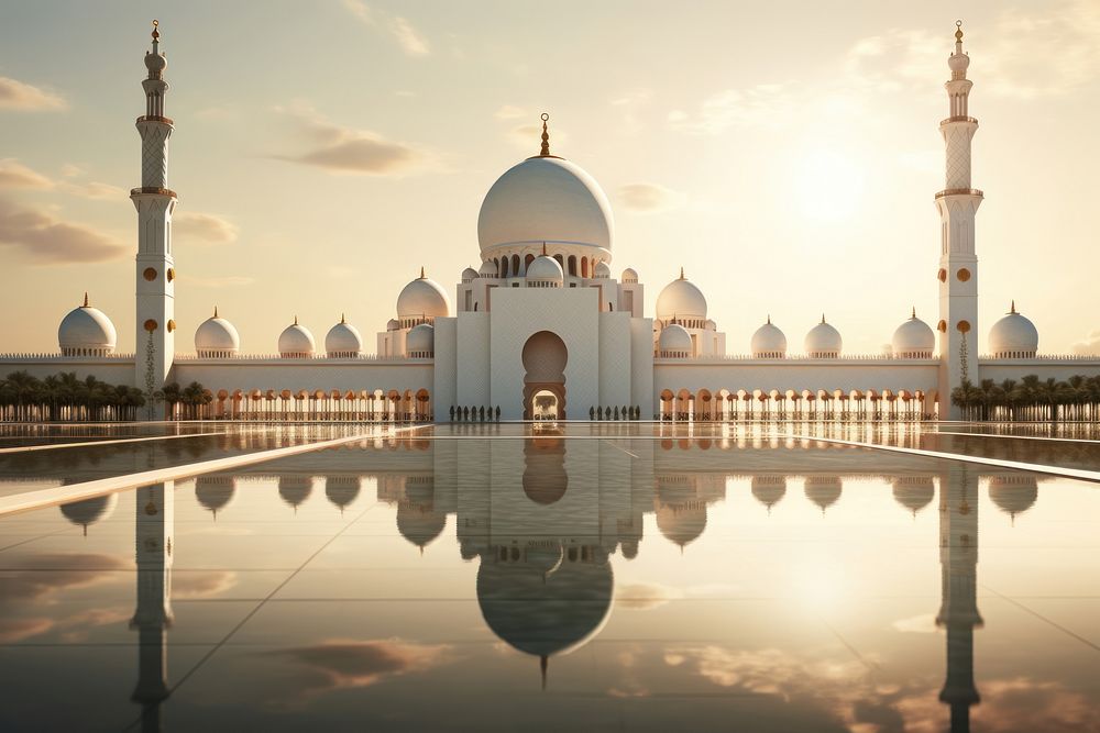 Architecture landscape building mosque. AI generated Image by rawpixel.