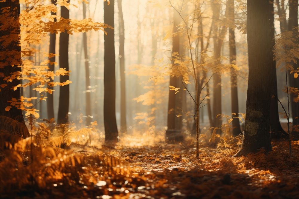 Fall forest outdoors woodland nature. AI generated Image by rawpixel.