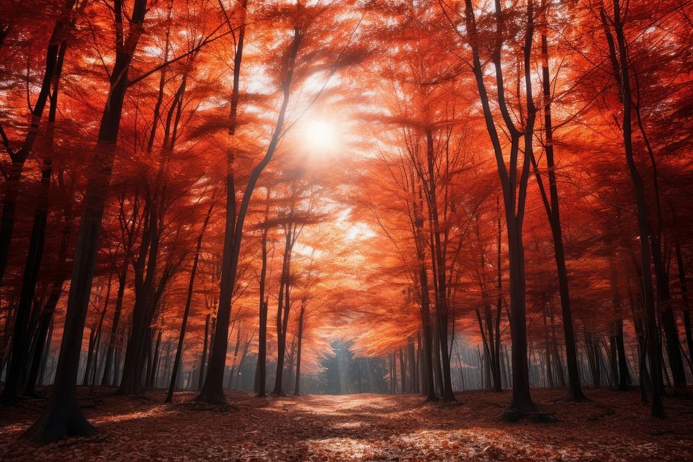 Fall forest outdoors nature autumn. AI generated Image by rawpixel.