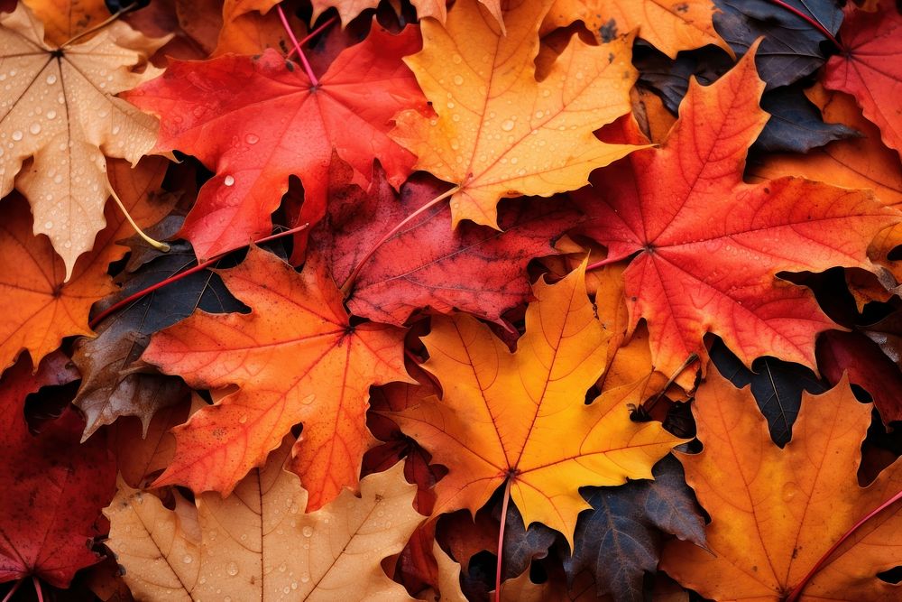 Fall leaves maple plant leaf. AI generated Image by rawpixel.